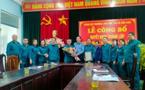 Đảng ủy phường Lam Sơn tổ chức Lễ Công bố quyết định thành lập chi bộ Quân sự Phường